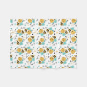 Bee Mine Bumblebeenpatroon Fleece Deken (Voorkant (Horizontaal))