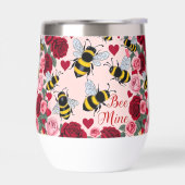 Bee Mine Love Buzz Design Stemless Wine Tumbler (Gauche)