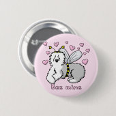 Bee Mine Old English Sheepdog Ronde Button 5,7 Cm (Voorkant /achterkant)