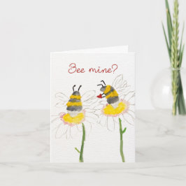 Bee Mine? on Flowers Valentine's Day Card Bedankkaart