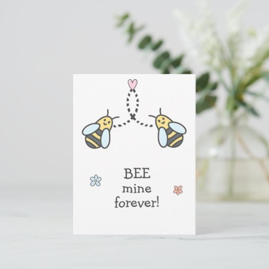 Bee Mine - Schattigee Happy Valentijnsdag Briefkaart (Staand voorkant)