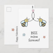 Bee Mine - Schattigee Happy Valentijnsdag Briefkaart (Voorkant / Achterkant)