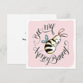 Bee My Honey Bunny Valentijn kaart (Voorkant / Achterkant)