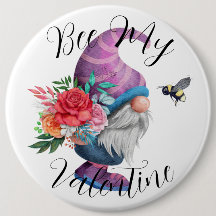 Bee My Valentine amusant badge romantique