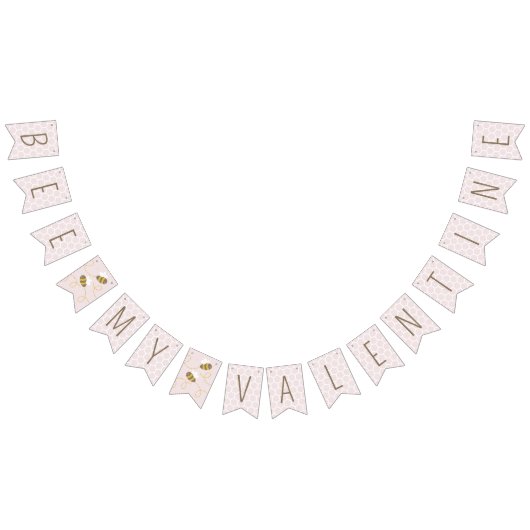 Bee My Valentine Bunting drapeaux - Rose (Tout)