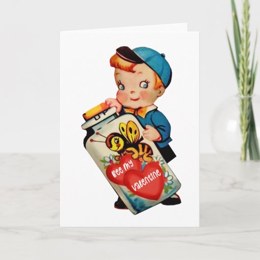 Bee My Valentine Carte de voeux pliée (Devant)