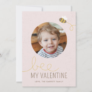 Bee My Valentine Carte photo de vacances pour enfa