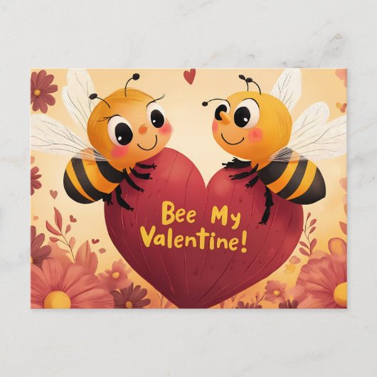 Bee My Valentine Kid Carte Conviviale (Devant)