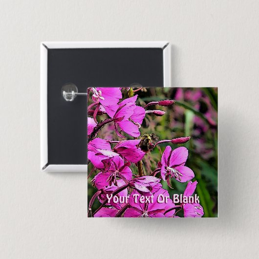 Bee Nice Vierkante Button 5,1 Cm (Voorkant /achterkant)