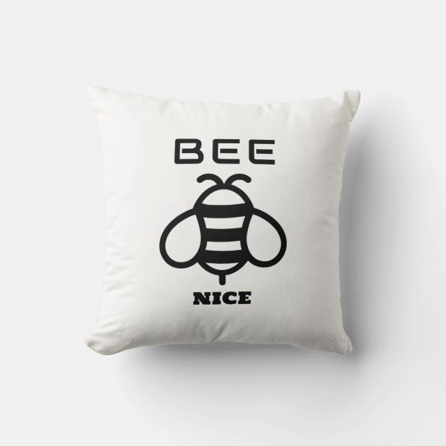 Bee Nice with Minimal Design Kussen (Voorkant)