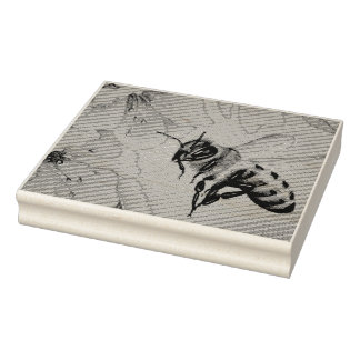 Bee No. 6 Flower Waterverf Art Rubberstempel