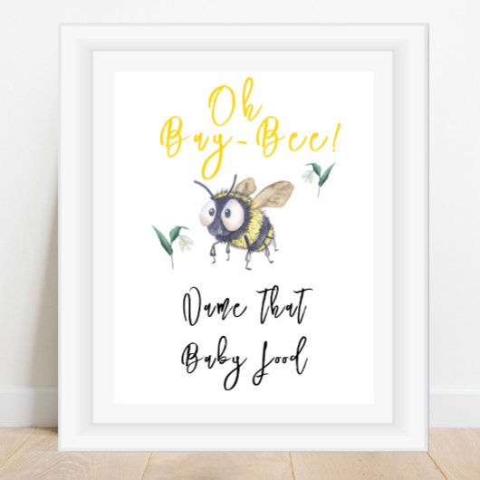 Bee - Noem dat baby voedsel Poster