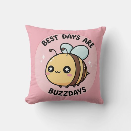 Bee Nursery Pillow – Cute Bumblebee Decor Kussen (Voorkant)