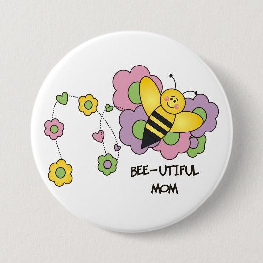 Bee-oerige mama Button (Voorkant)