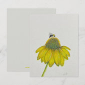 Bee on Coneflower, carte de voeux - illustration o (Devant / Derrière)