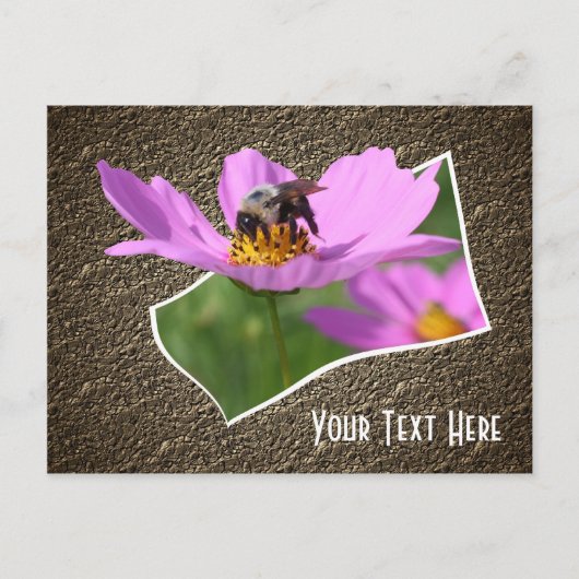 Bee On Cosmos Flower Carte Postale Personnalisable (Devant)