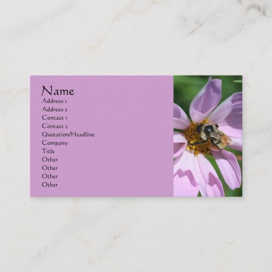 Bee On Cosmos Nature Photography Carte de visite (Devant)