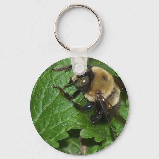 Bee on Lemon Balm Sleutelhanger (Voorkant)