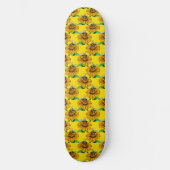 Bee on Sunflower Flower Pattern Design Yellow Skateboard (Voorkant)