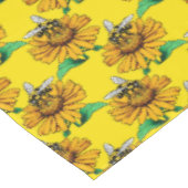 Bee on Sunflower Flower Pattern Design Yellow  Tafelkleed (Gekanteld)