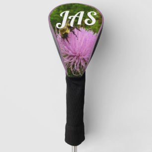 Bee on Thistle Flower Natuur Golfheadcover