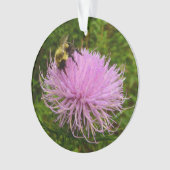 Bee on Thistle Flower Natuur Ornament (voorkant)