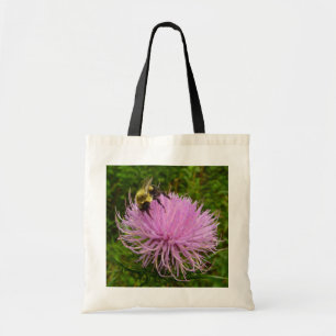 Bee on Thistle Flower Natuur Tote Bag