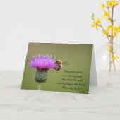 Bee on Thistle Penser à votre carte avec Écriture (Fleur jaune)