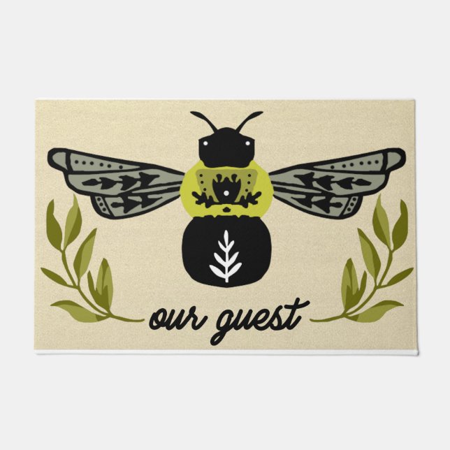 Bee Onze Gast Deurmat| Bee lover cadeau Deurmat (Voorkant)