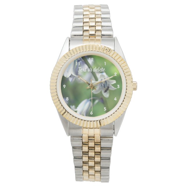 Bee op blauwbaars, speciaal gepersonaliseerd horloge (Voorkant)