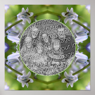 Bee op Bluebell Flower Lijst Creëer Uw eigen foto Poster