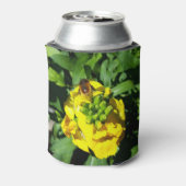 Bee op gele bloemen blikjeskoeler (Blikje Achterkant)