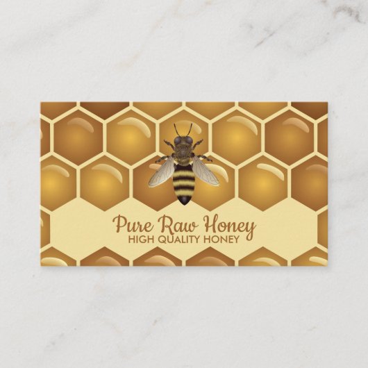 Bee op Honeycomb Apiarist logo Visitekaartje (Voorkant)