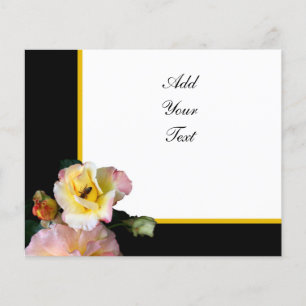 Bee op roze gele rozenbloemen flyer