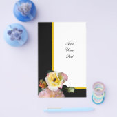 Bee op roze gele rozenbloemen flyer (Enkel)