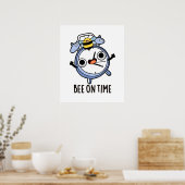 Bee op tijd Funny Insect Clock Pun Poster (Keuken)