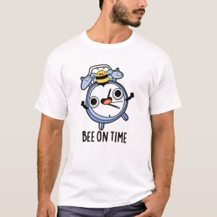 Bee op tijd Funny Insect Clock Pun T-shirt