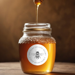  Bee Organic Honey met Logo Honey Jar deksel Ronde Sticker
