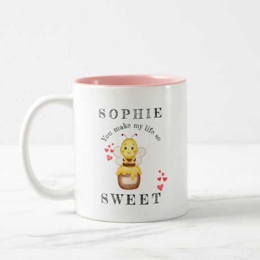 Bee Personnalisée La Mug de Saint Valentin (Gauche)