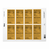 Bee Pollen Nutrition Facts Light Amber Label (Full Sheet)