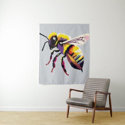 Bee pop kunst wandkleed (In situ)