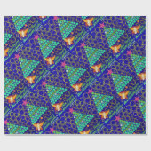 BEE Prettige feestdagen kerstcollage Blue Cadeaupapier (Vlak)