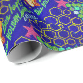 BEE Prettige feestdagen kerstcollage Blue Cadeaupapier (Rol Hoek)