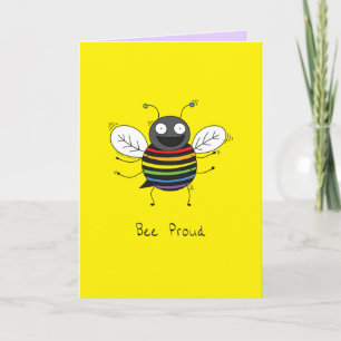 Bee Proud Gay Pride LGBTQ Bee Kaart