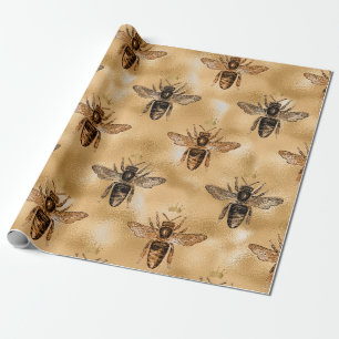 Bee Queen Honey Bronze houden  Kroon vast Cadeaupapier