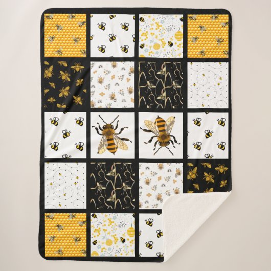Bee Quilt Sherpa Deken (Voorkant)