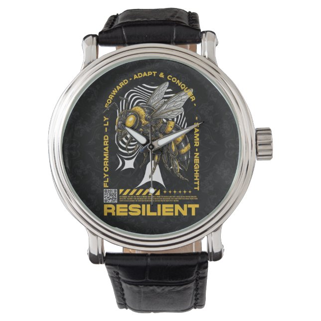 Bee Resilient – Motivational Bee Positivity Design Horloge (Voorkant)