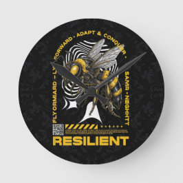 Bee Resilient – Motivational Bee Positivity Design Ronde Klok