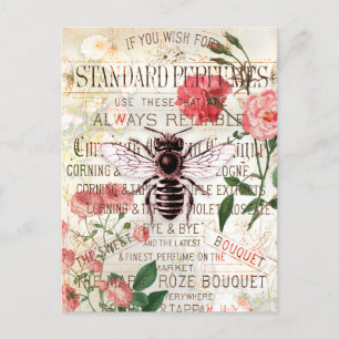  Bee Rose Bouquet Ephemera Briefkaart