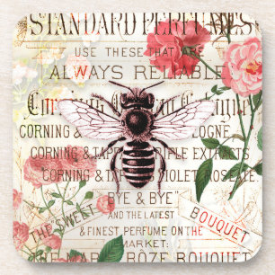 Bee Rose Bouquet Ephemera ontkoppeling Bier Onderzetter
